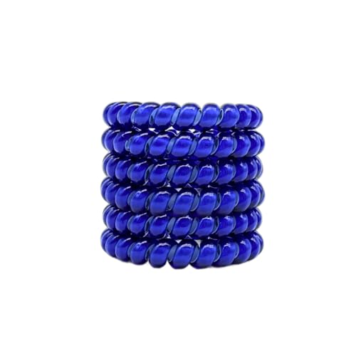 Lindo Large Swirlydo Coil Hair Ties (Sapphire Blue, 6 Pack) | Premium Waterproof Coil Hair Ties, No Pony Line, No Headaches, No Slip, Strong Gentle Accessory for Women, Multi-colored - color: Sapphire Blue (6Pcs)