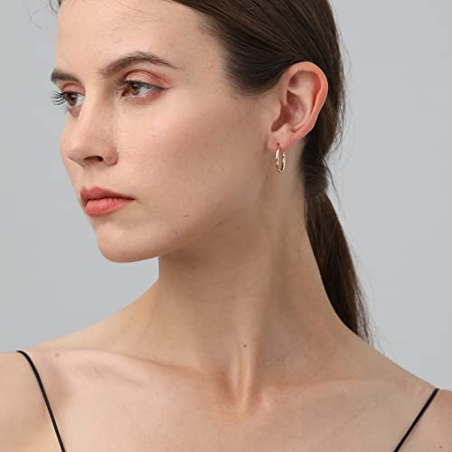 5-10 Pairs Small Gold Silver Hoop Earrings for Women, Stainless Steel Earrings Set Mens Lightweight Thin Hypoallergenic Small Hoops Set - style: 10pc-Glod