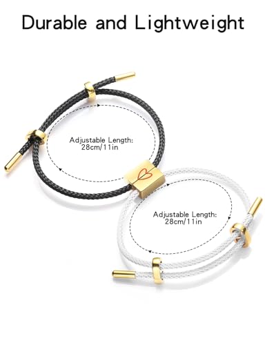 COTATI Matching Couple Bracelets for Him and Her, Friendship Relationship Promise Bracelet for Boyfriend Girlfriend, Anniversary Love Jewelry Gifts Set - color: Black-White