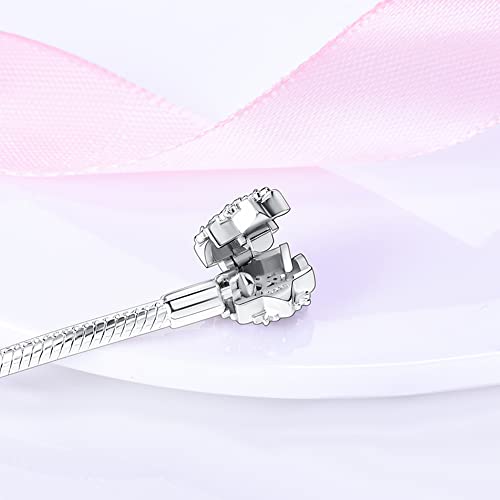 KUNSIR 925 Sterling Silver Palm Clasp Snake Chain Bracelet Basic Charm Bracelets Fit Any PDL Charm, with for Teen Women - style: KJB009