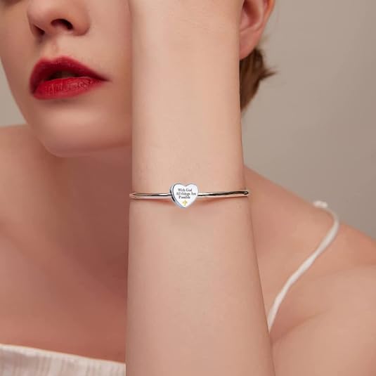 Cross Heart Charm for Pandora Bracelets Christian Bible Verse Charms Prayer Faith Religious Gifts for Women - style: Pray more worry less Matthew 6:34