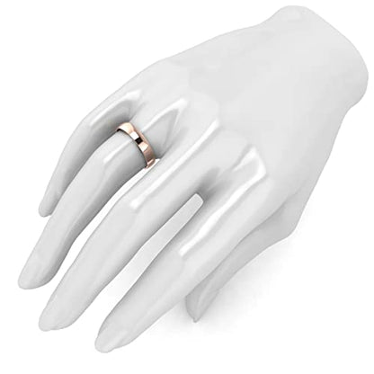 LANDA JEWEL Unisex Solid 10k White Rose Yellow Gold 4mm Comfort Traditional Highly Polished Wedding Ring Plain Band - color: Red