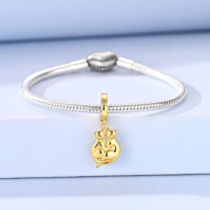 LAZA 925 Silver Charms for Bracelets and Necklaces Gold charms for Women | Summer Travel Party Lucky Zodiac Charms Clearance Pendant Beads Christmas Birthday Graduation Gift Jewelry for Women - color: Gemini