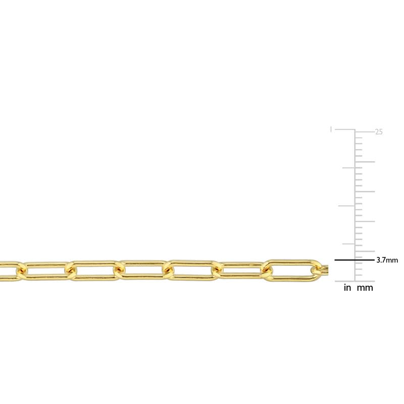 Italian Sterling Silver Paperclip Link Bracelet - Men & Women - 3.5mm, 5mm, 6mm - Available in Sterling Silver, Yellow Gold, Rose Gold - 9 inch, 7.5 inch - color: Yellow, size: 3.5MM