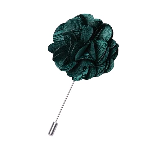 JEMYGINS Mens Paisley Bow Tie and Lapel Pin Necktie Pocket Square and Tie Clip with Sets for Business Casual 4PCS - color: Emerald Green