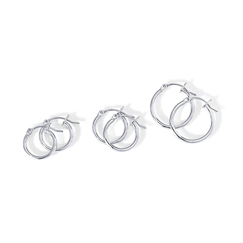 PAVOI 18K Gold Plated Small Hoop Earrings for Women, Earrings Piercing Pack | Hypoallergenic Earrings with 925 Sterling Silver Posts, Trendy Geometric Chunky Huggie Hoop Earrings - style: Thin Hoops