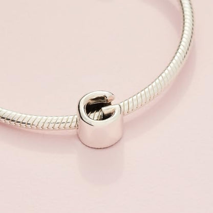 Pandora Alphabet Charm - Compatible Moments - Gift for Her - Made with Sterling Silver - with Gift Box - style: Letter G