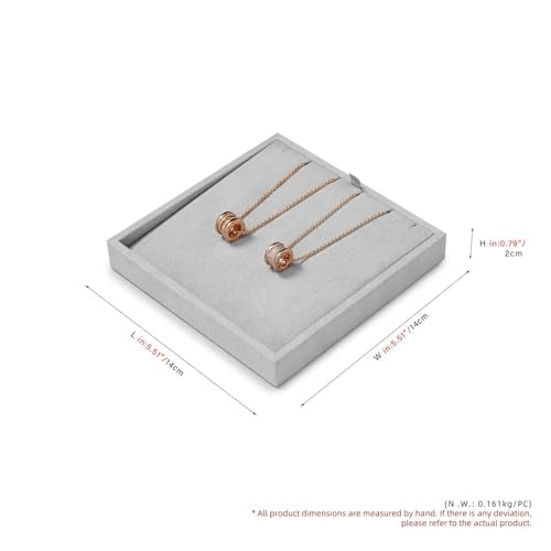 Microfiber Jewelry Pendant Display Tray Jewelry Necklace Organizer | Display Tray Gray - size: 5.52" x 5.5" x 0.78"