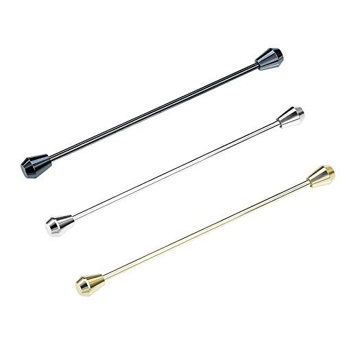 3PCS Men's Classic Brass Shirt Collar Bar Tie Pins Set for Wedding Business with Gift Box - color: Cone Head