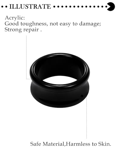 6G-50mm Acrylic Thin Black Gauges for Ear lightweight Tunnels Black Double Flared Ear Flesh Plugs Tunnels Earrings for Women Men - color: 26mm = 1 1/32 inch