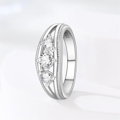 KUNSIR 925 Sterling Silver Rings Classic Cubic Zirconia Eternity Promise Statement Anniversary Wedding Bands Engagement Rings for Women Infinity Forever Love Ring Size 7-9 - style: Crystal Sugar Ring