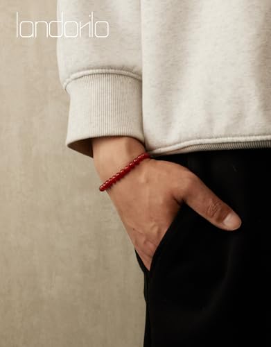 Natural Stone Beaded Bracelets for Men Women, 4mm 6mm 8mm | Healing Crystal, Protection Gemstone, Gift Packaging with Energy Card, Stretch Jewelry, Replacement Beads Included, 18 Stone - color: Carnelian(Luck & Vitality), size: 6mm