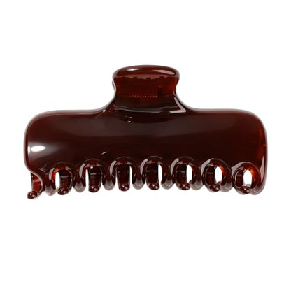 Ivyu 4-Inch Large Rounded Rectangle Hair Claw Clip for Women, Strong Hold - color: Transparent Brown
