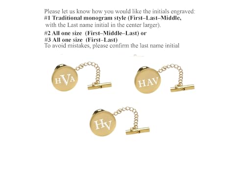 Personalized Gold Circle Tie Pin Engraved Free - Custom Men's Accessory - Gift For Him - Tie Tack Monogram, Free Engraving - Ships from USA