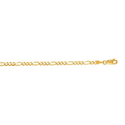 Ritastephens Sterling Silver or Gold Tone Italian 2.1mm Figaro Link Chain Anklet, Bracelet, or Necklace - style: 11" Anklet (Gold-Tone)
