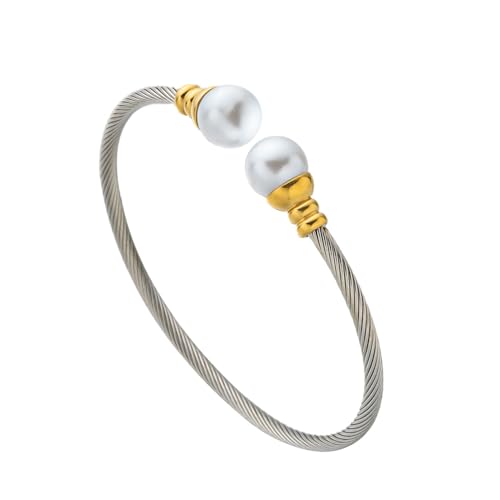 OSIRIDEH2 Stainless Steel Twisted Cable Wire Bracelets Adjustable Open Cuff Bangle Bracelet Vintage Jewelry Gift for Women - color: twisted cable bracelet