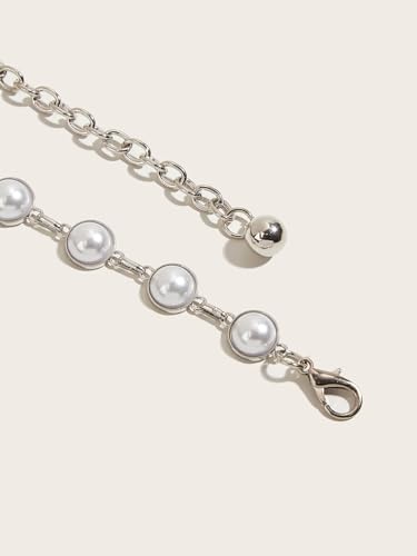 Eohak O-Ring Metal Waist Chain for Women Adjustable Metal Waist Belt Belly Link for Jeans Dress - color: Silver
