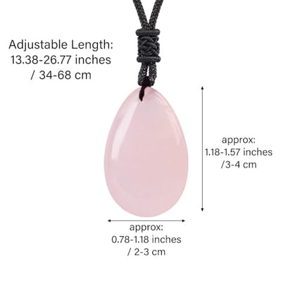 Anjiucc Natural Gemstone Tree of Life Black Obsidian/Golden Obsidian Pendant Necklace for Male and Female Necklace - color: Rose Quartz
