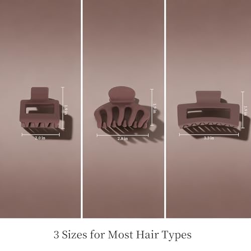 Small Medium Claw Clips for Women, 3 Styles Hair Clips for Thick and Thin Hair, Non-slip Strong Hold, 12 Pcs (Burgendy) - color: Burgendy