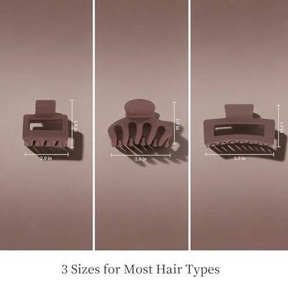 Small Medium Claw Clips for Women, 3 Styles Hair Clips for Thick and Thin Hair, Non-slip Strong Hold, 12 Pcs (Burgendy) - color: Burgendy