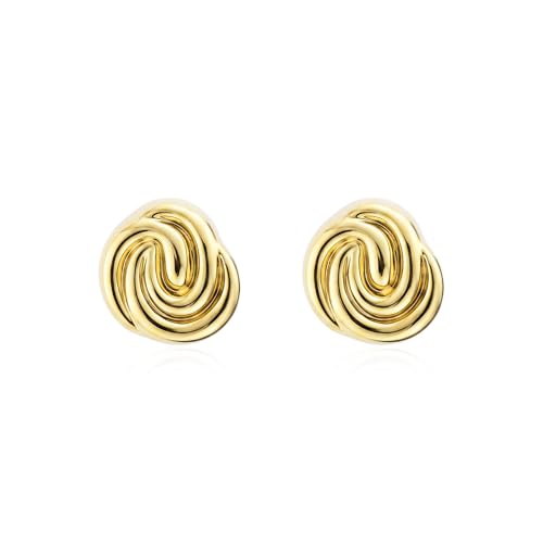 Green Crystal huggie gold hoop earrings for women Girls,14K Gold Plated with 925 Sterling Silver Post color Cubic Zirconia dainty cute Earrings| CZ Stud Earring - color: Knots Gold