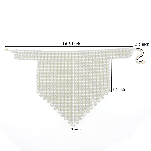 Coiris Boho African Wooden or Acrylic Beaded Bib Statement Necklace Strands Layered Cluster Chunky Collar Choker Wood Necklace for Women Fashion Costume Jewelry - color: Pearl