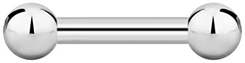 Forbidden Body Jewelry nipple barbell, nipple bars, silver nipplerings piercing Surgical Steel 8g - 18g Straight Barbell Body Jewelry (Sold Individually) - style: 8G 14mm (9/16") 6mm Balls