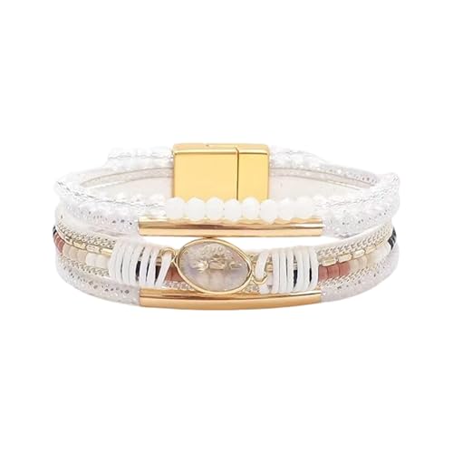 Bangle Styles Crystals Bead for Women Multiple Layer Stackable Jewelry Gift - color: F
