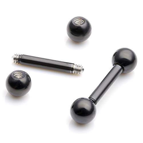 Zysta 4 Pairs Stainless Steel 14/16G Mixed Colors Body Piercing Barbells 6-16mm Post Studs Earring NippleTongue Helix Tragus Cartilage Labret Medusa Lip Eyebrow Straight Bar Ball Screw … - color: 4mm Ball,8mm Post