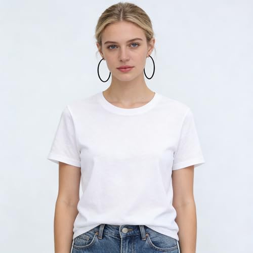 Hoop Earrings for Women, Hypoallergenic Stainless Steel Lightweight Thin Large Big Hoops Earrings Set for Women, Non Tarnish for Jewelry Gift 40MM - color: Black Bright Surface-60mm