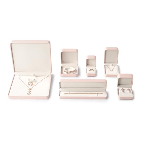 Oirlv Luxury Leather Jewelry Ring Box Engagement Ring Box Wedding Day Keepsake Case Bridal Photo(Pink) - color: Pink, size: Ring Box