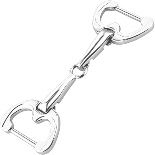 Joez Wonderful Scarf Ring Clip, Wide Band Chunky Chain Silk Scarf Buckle, Shawl Clips Scarf Clasp Holder Scarves Pin - color: (Horsebit) 77mm Silver