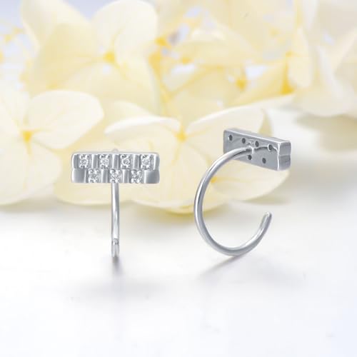 925 Sterling Silver Moissanite Huggie Half Hoop Earrings for Women - style: style 6
