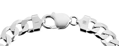 QUADRI 925 Sterling Silver Bracelet for Men - Cuban Link Bracelet for Men | Chain Bracelet for Men - Esclava de Plata 925 para Hombre - 7.5" to 8.5" - size: Length 8.5 Inches (large), style: 12mm