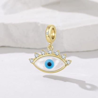 Animal Charms for Bracelets 925 Sterling Silver Bead Charms Bee Butterfly Fox Charm Fits Bracelets and Necklaces Cute Charms for Women - color: Evil eye