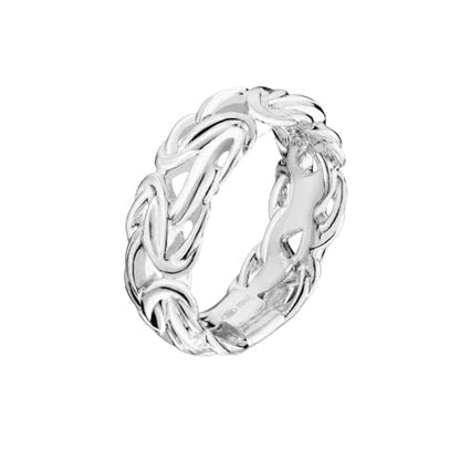 Miabella 925 Sterling Silver Italian 7mm Byzantine Band Ring for Women Made in Italy - size: 6