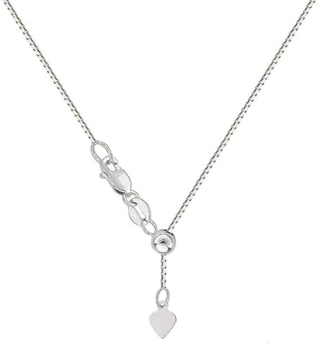 Savlano 925 Sterling Silver Solid 0.8mm Box Adjustable Bolo 14-24 Inch Chain Necklace For Women - Made in Italy Comes With a Gift Box - style: Silver