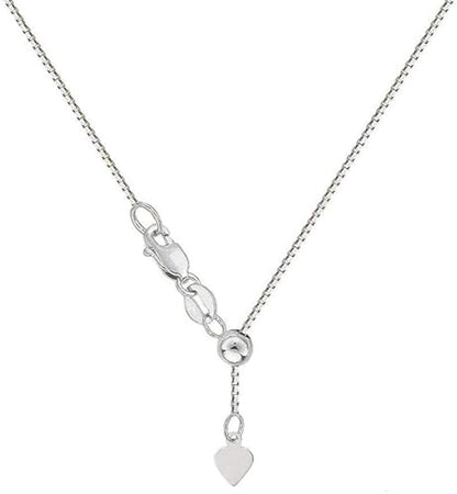 Savlano 925 Sterling Silver Solid 0.8mm Box Adjustable Bolo 14-24 Inch Chain Necklace For Women - Made in Italy Comes With a Gift Box - style: Silver