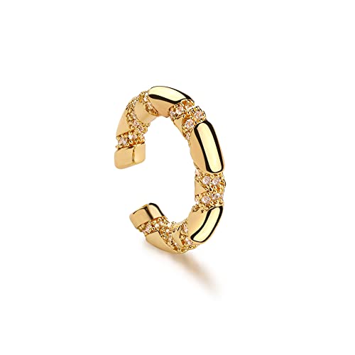 Women Ear Cuff Earring Gold Non Pierced Ear Cartilage Clip on Wrap Hoop 14K Gold Filled Tiny Boho Beach Simple Minimalist Delicate Handmade Hypoallergenic Jewelry Gift-Sold as Single/Pair - style: Tube B
