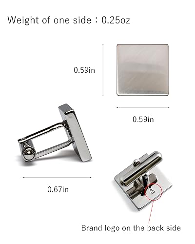 [TAVARAT] Cufflinks for Men cuff links mens Black Silver Light Gold Tps-166 - style: silver (Tps-064)