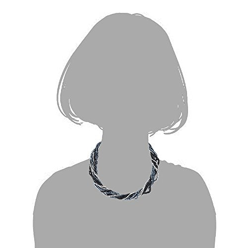 COOLSTEELANDBEYOND Multi-Layer Beads Crystal Braided Chain Choker Collar Magnetic Clasp,Statement Necklace, Bracelet - color: O1-Necklace Colorful Color-01