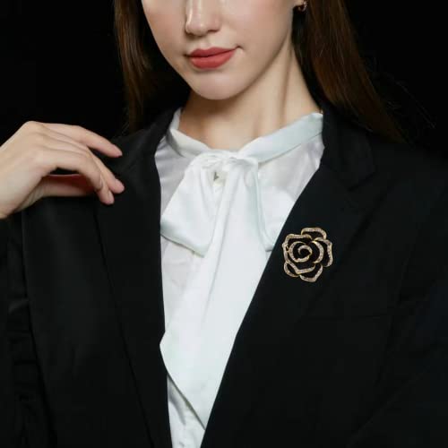 Lavender flower brooch crystal rhinestone tulip brooch elegant accessories jewelry women brooches and pins fashion jewelry wedding flowers lapel pin - color: Camellia