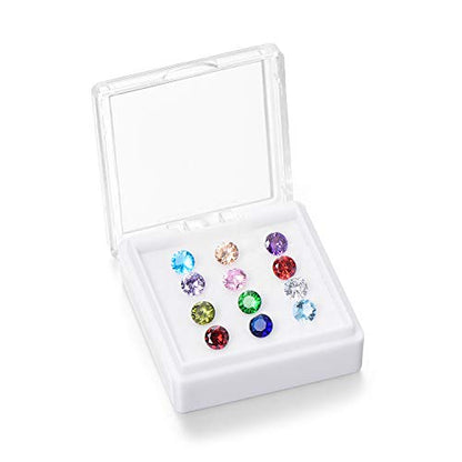 EVERLEAD Locket Necklace, DIY Floating Round Locket Pendant, Living Floating Memory Necklace for Women Friendship Necklace Memory Nostalgic - style: birthstones