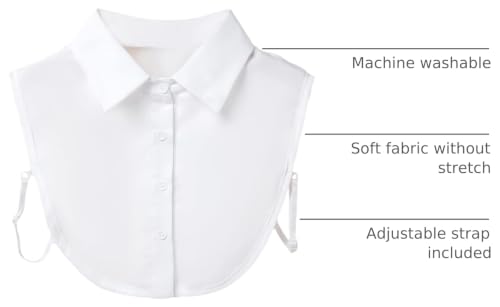 Verdusa Women's Fake Collar Detachable Dickey Collar Half Shirts Blouse - color: White