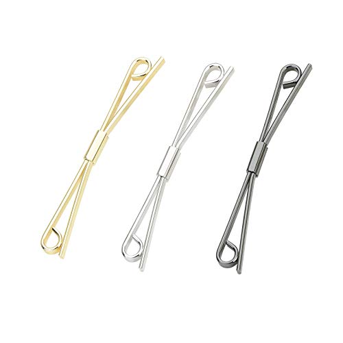 Necktie Tie Clips Collar Bar Shirt Collar Stay Tie Pins Cravat Clip Jewelry Accessories for Men Silver Gold Black Tone - color: 3PCS