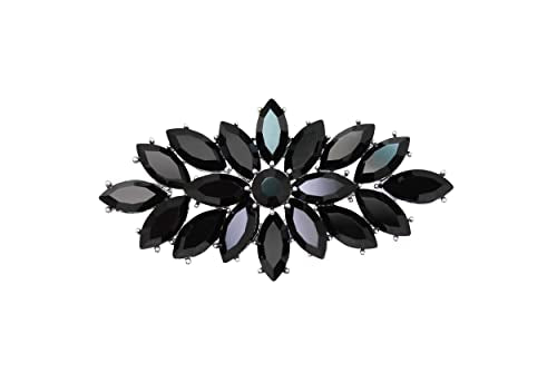 Faship Big Marquise Pin Brooch Vintage Style - color: Black