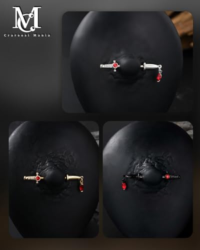 Dagger Nipple Ring 14G Gold Nipple Rings 316L Stainless Steel Nipple Piercing Jewelry Dangle Nipple Rings for Women Nipple Piercing Jewelry - color: Silver