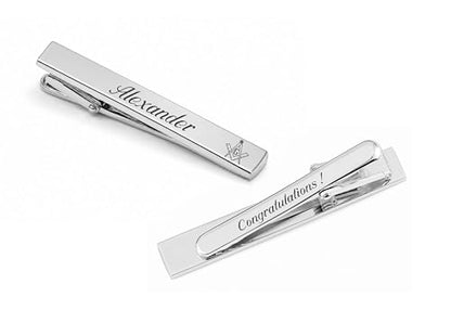 Personalized Silver Tie Clip For Freemasons Engraved Free - Custom Masonic Gift - Mason Tie Bar | Free Engraving - Ships From USA