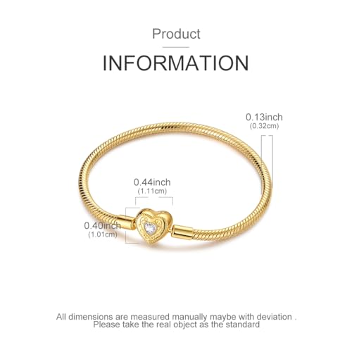 Gold Bracelets for Pandora Charms Golden Snake Chain Bracelets for Women