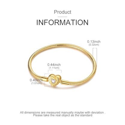 Gold Bracelets for Pandora Charms Golden Snake Chain Bracelets for Women